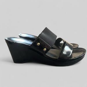 Ralph‎ Lauren Rhianna Patent Slides Sandals Wedges Womens 8.5